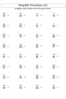Simplify Fractions Worksheet With Answers