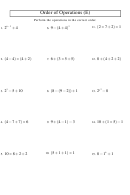 Order Of Operations Worksheet With Answers