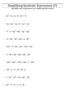 Simplifying Quadratic Expressions Worksheet With Answers Printable pdf