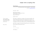Sample Letter Accepting Summer Intership Template