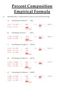 Percent Composition And Empirical Formula Worksheet With Answers