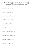 Simplifying Quadratic Expressions Worksheet With Answers