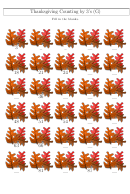 Maple Leaf Thanksgiving Counting By 3's Worksheet With Answer Key