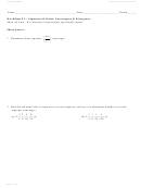 Worksheet 9.1 Sequences & Series: Convergence & Divergence - Witman College