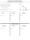 Trigonometry Of The Right Triangle Worksheet
