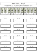 Next Dollar Up (J) Counting Worksheet With Answer Key Printable pdf