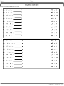 Subtraction Worksheet With Answer Key Printable pdf