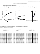 Equation Parabolas Worksheet Printable pdf