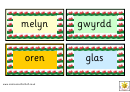 Cards With Color Names In Welsh Printable pdf