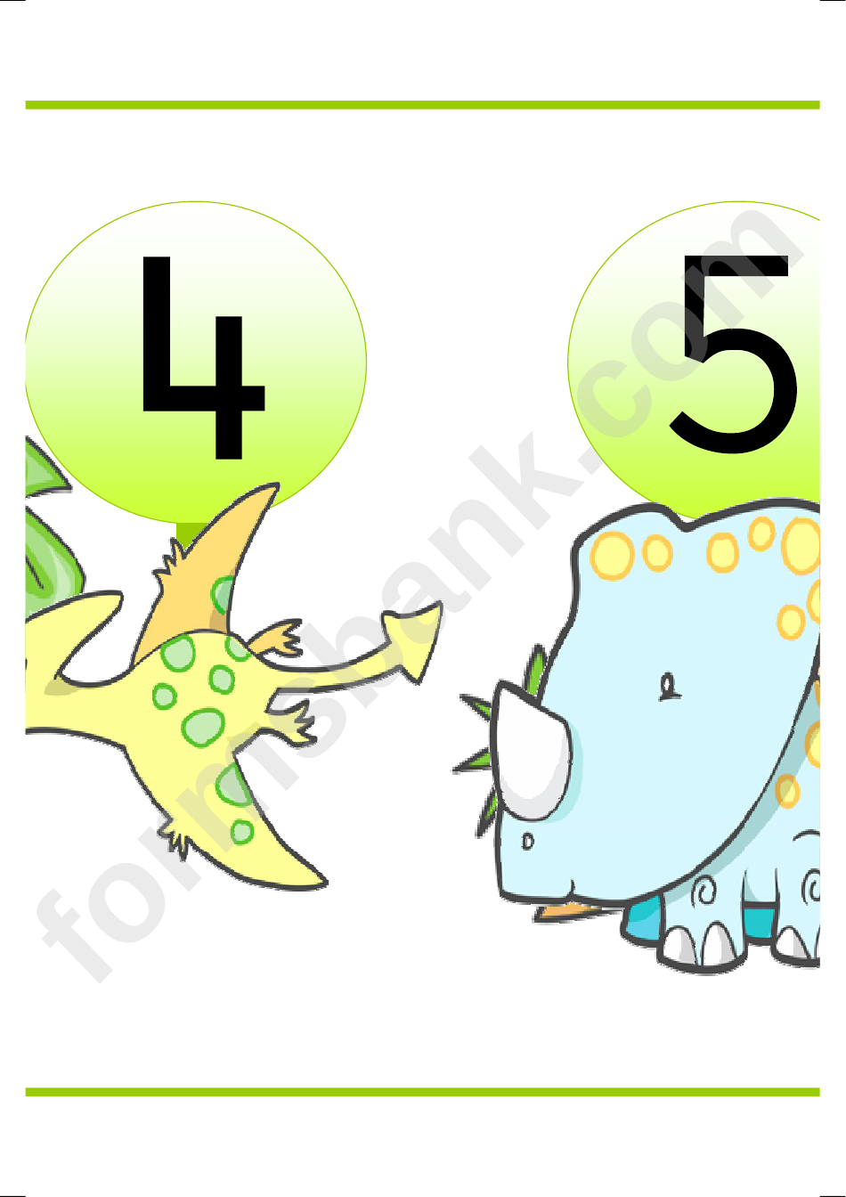 Dinosaur Number Banner (1-10) Template