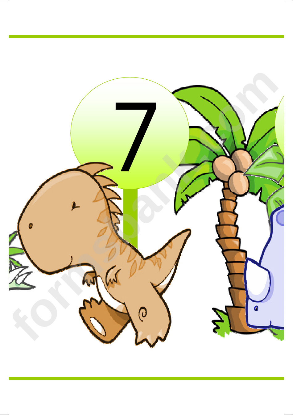 Dinosaur Number Banner (1-10) Template
