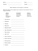 State Capitals Worksheet With Answer Key