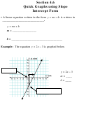 Quick Graphs Using Slope Intercept Form Worksheet Printable pdf