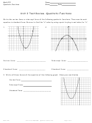 Quadratic Functions Worksheet - Math Iii, Unit 2