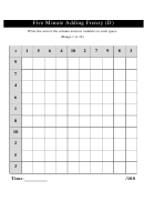 Five Minute Adding Frenzy Worksheet With Answers