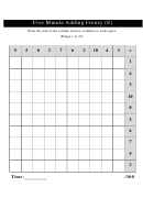 Five Minute Adding Frenzy Single Digit Addition Worksheet With Answer Key