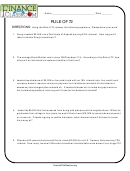 Rule Of 72 Financial Math Worksheet With Answer Key