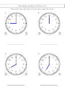 Reading Analog Clocks Worksheet With Answers