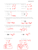 Logarithm Worksheet With Answer Key Printable pdf