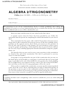 Algebra 2/trigonometry Regents High School Examination Worksheet - The University Of The State Of New York, 2015