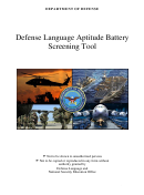 Defense Language Aptitude Battery Screening Tool - English Grammar Worksheet