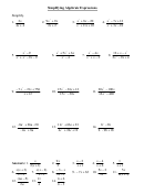 Simplifying Algebraic Expressions Worksheet With Answer Key
