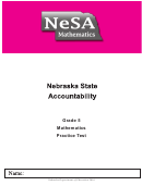 Mathematics Practice Test With Answer Key - Nebraska State Accountability - Grade 5