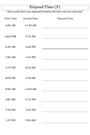 Elapsed Time Worksheet With Answer Key Printable pdf