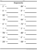 Exponents Worksheet With Answer Key