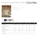 Calvin Klein Pure Finish Cotton Shirt 13ck027 Size Chart