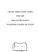 Grade Three Indicators For The 2003 Mathematics Standard Course Of Study Printable pdf