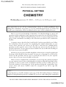 Chemistry Test With Answer Key - Regents High School Examination, The University Of The State Of New York, 2016