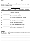 Figurative Language Independent Assignment Worksheet