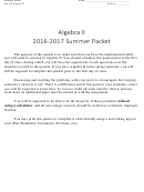 Pre-Ap Algebra Ii 2016-2017 Summer Packet Worksheet Printable pdf