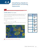 4.4 Simplifying Algebraic Expressions Involving Exponents Worksheet Printable pdf