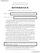 Mathematics B Regents High School Examination - The University Of The State Of New York, 2006 Printable pdf