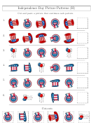 Independence Day Picture Patterns (H) Worksheet With Answers Printable pdf