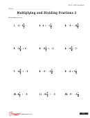 Unit 3: Linear Equations - Multiplying And Dividing Fractions 2 Worksheet With Answer Key