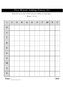 Five Minute Adding Frenzy (a) Worksheet With Answers