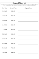 Elapsed Time (A) Worksheet With Answers Printable pdf
