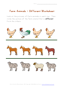 Farm Animals - Different Worksheet