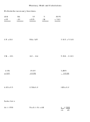 Pharmacy Math And Calculations Worksheet