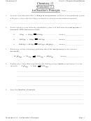 Chemistry 12 Worksheet 2-2 - Lechatelier's Principle - Chemical Equilibrium Worksheet