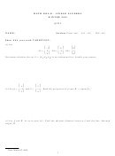 Math 205a,b - Linear Algebra Worksheet