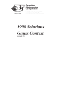 Gauss Solutions Worksheet With Answers - Grade 7 - University Of Waterloo - 1998