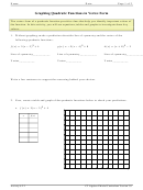 Ct Algebra I Model Curriculum - Graphing Quadratic Functions In Vertex Form Worksheet