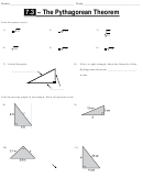 7.3 - The Pythagorean Theorem Worksheet Printable pdf