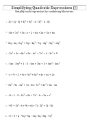Simplifying Quadratic Expressions (j) Worksheet With Answers