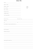 About Me Template Printable pdf