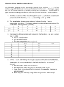 Math 10a Precalculus Review Worksheet With Answers - 2009